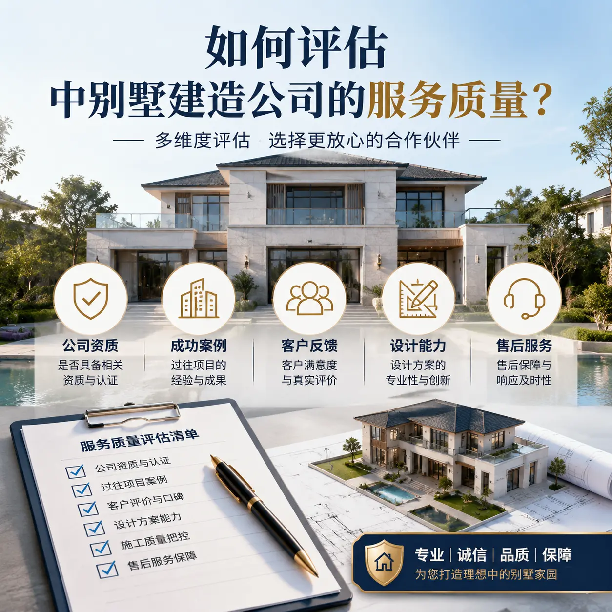 如何评估 锦屏 中别墅建造公司的服务质量？